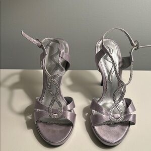 Nina Elegant Silver Strappy Heels